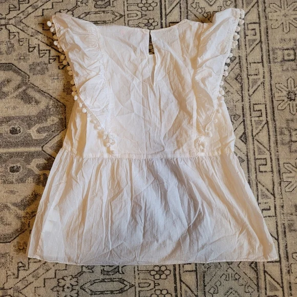 Lilly Pulitzer Women's Small, Raquelle Swiss Dot Dobby Chambray Top - Picture 2 of 3